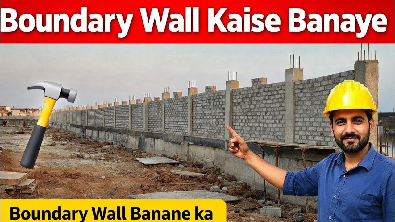 Boundary Wall Kaise Banaye || Boundary Wall Banane Ka Sabse Aasan aur Majboot Tareeka #boundarywall 