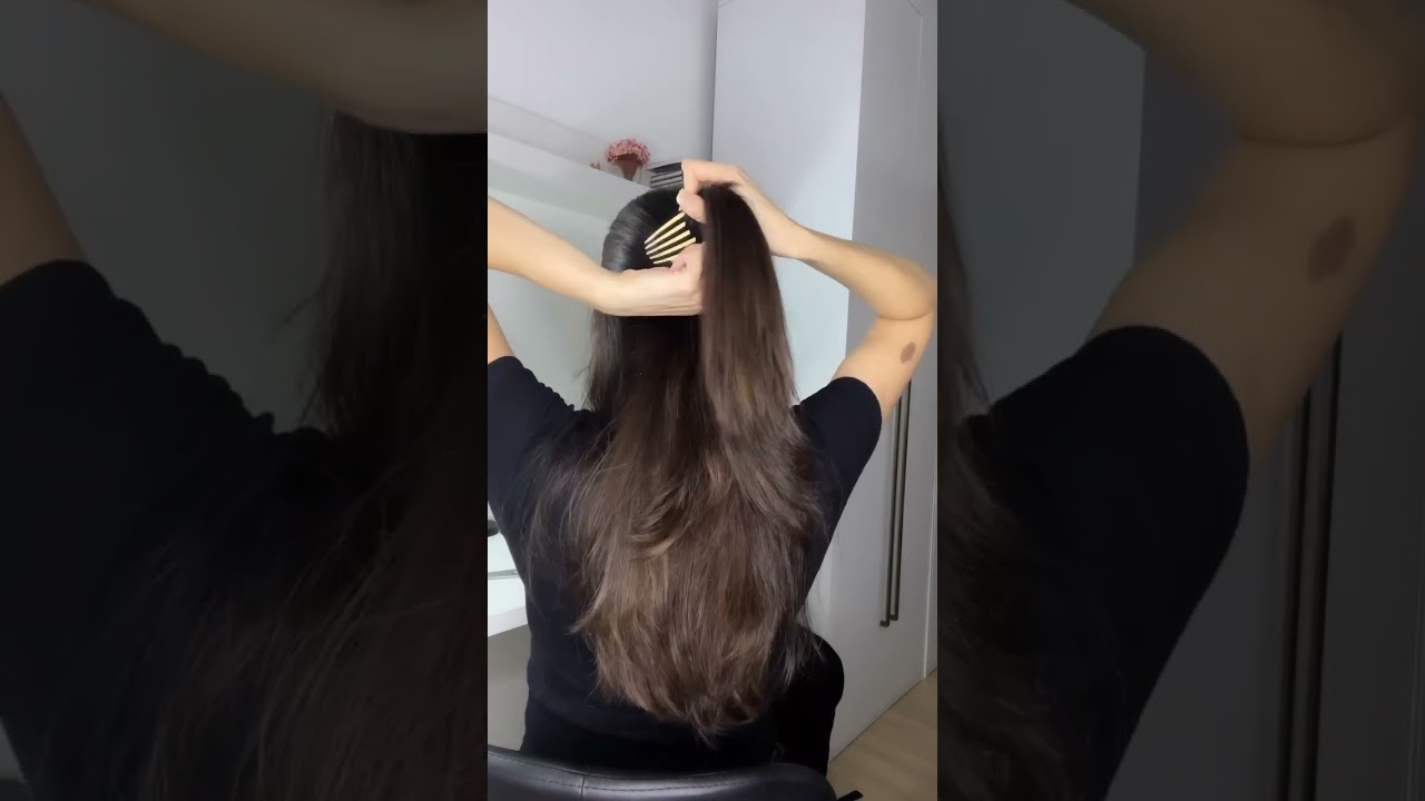 Penteado f&aacute;cil usando presilha tipo pente #penteado