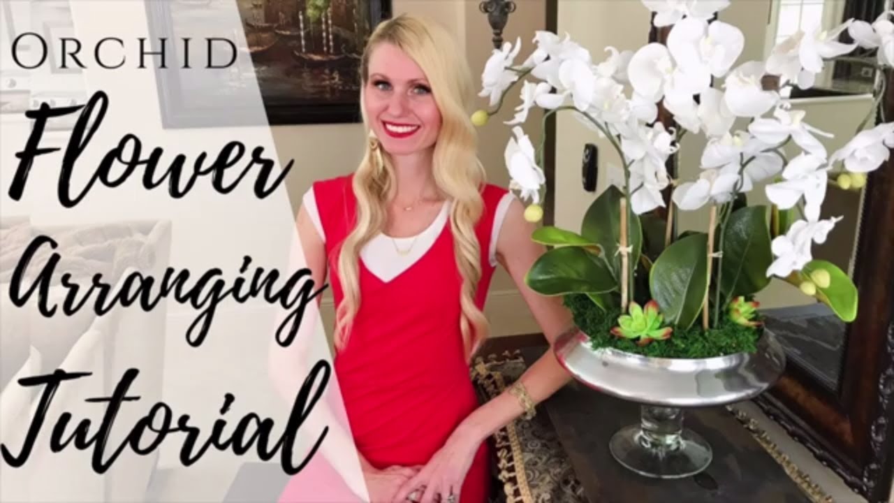 ORCHID FLOWER ARRANGEMENT TUTORIAL (FLOWER INTERIOR DECOR)