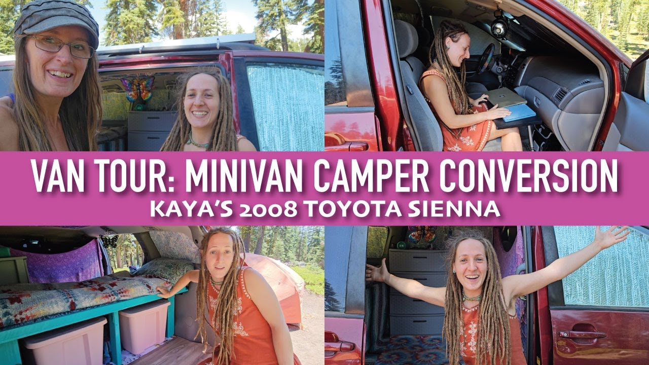 VAN TOUR:  Kaya's 2008 Toyota Sienna Minivan Camper Conversion | #vanlife #solofemalevanlife