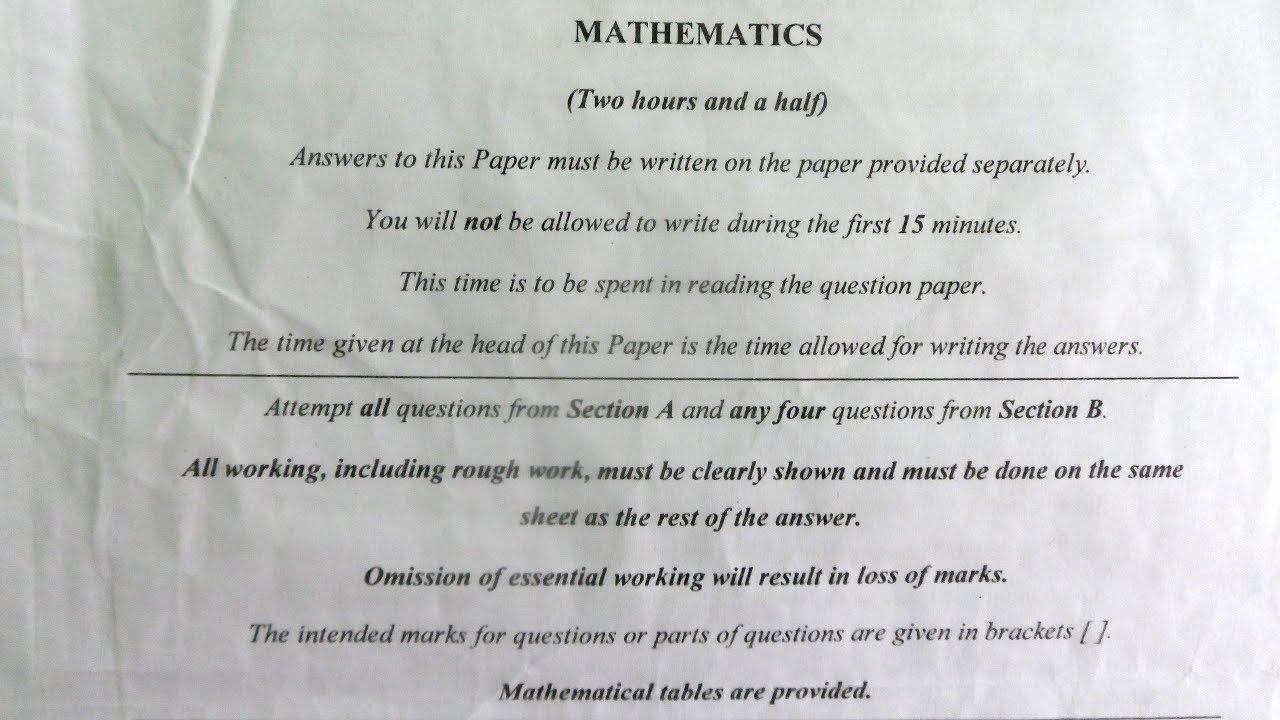 ICSE Mathematics 2017 Solved Question Paper