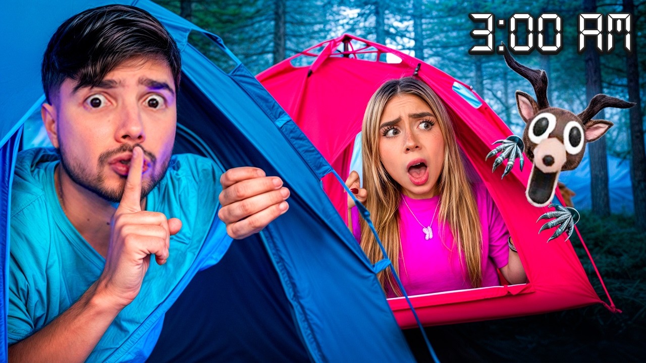 ACAMPANDO de UN SOLO COLOR a LAS 3AM !!