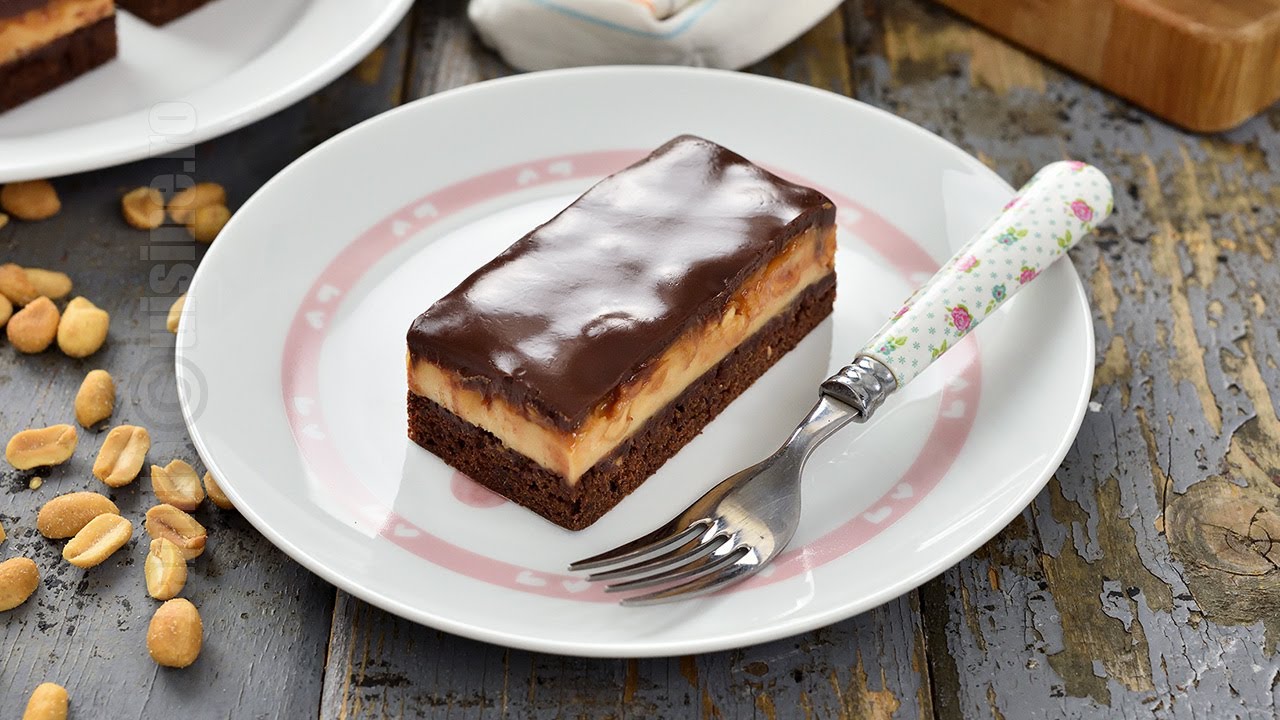 Prajitura Snickers cu caramel facuta in casa | JamilaCuisine