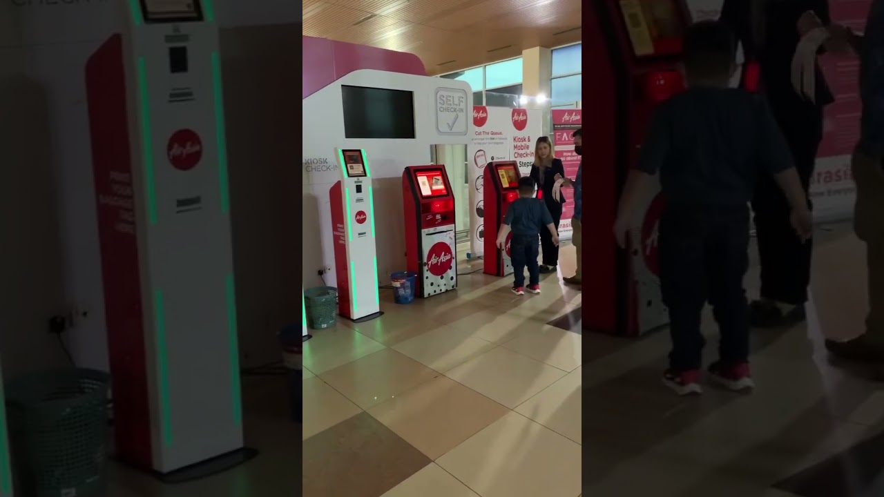 Self Check in Kiosk of Air Asia in Kuching International Airport
