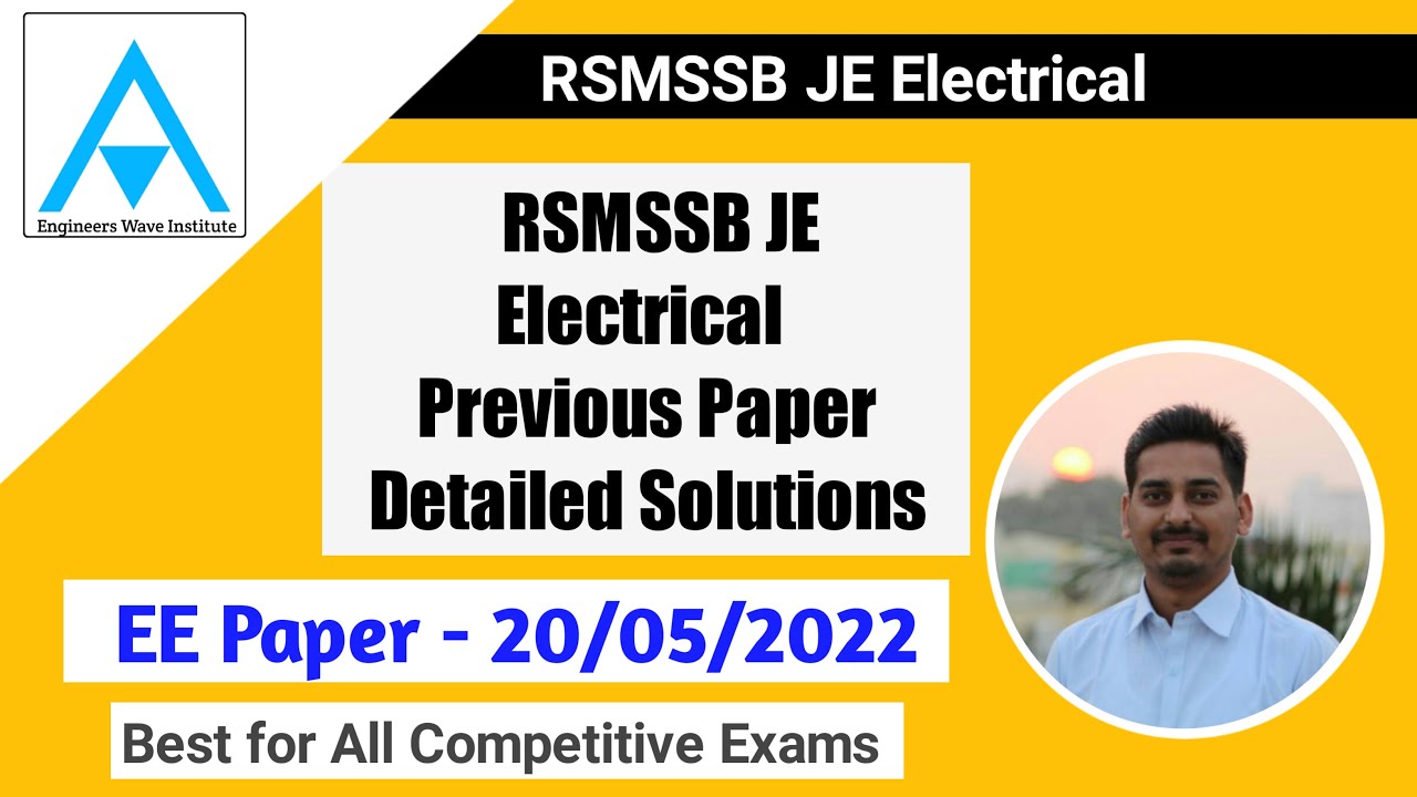 RSMSSB JE EE 20th May 2022 Diploma Paper solutions | RSMSSB JE Answer Key|Practice set 162 Amrit Sir