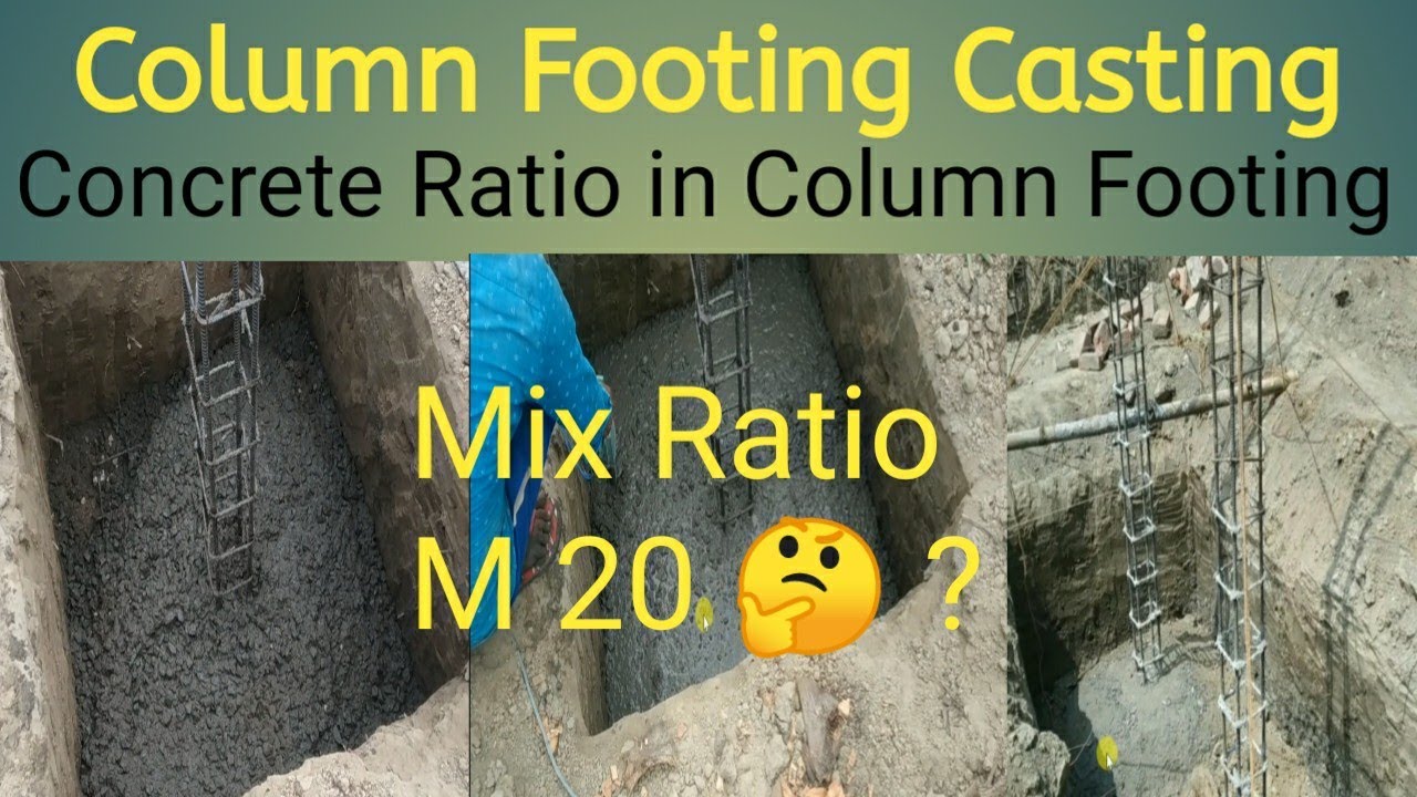 Column Footing Casting ll Concrete Ratio in Column Footing ll Footing Casting