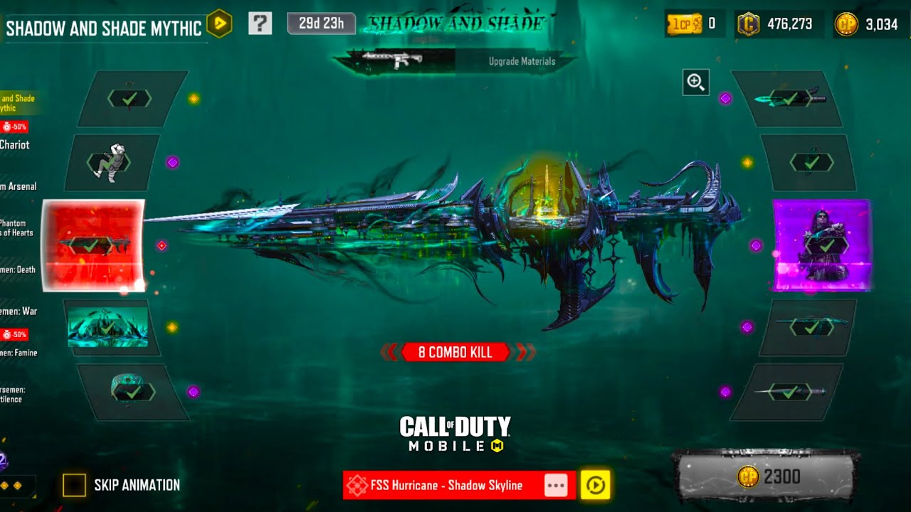 Buying New Mythic FSS Hurricane -Shadow Skyline & Maxing out by Opening SHADOW AND SHADE Mythic Drop