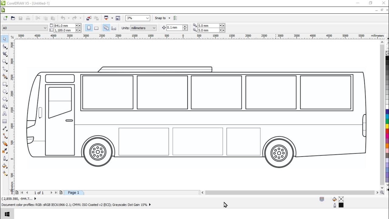 How to draw a Bus in Corel Draw | Bus drawing in Corel Draw.
