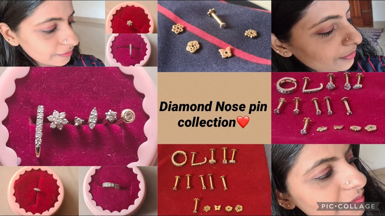 My diamond nose pin collection PART-1 |Diamond factory|Malabar gold & diamonds|Candre by Kalyan|