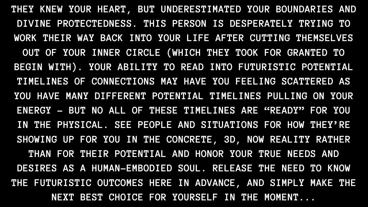 Your psychic ability to read potential timelines with others complicates your love life. [Reading]