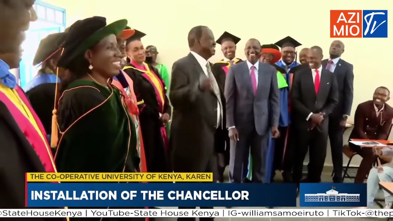 Raila WOWS CUEA students with spectacular message during installation of the Chancellor
