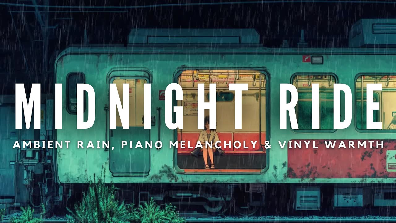 Lo-Fi Midnight Ride 🌧️🌙 Ambient Rain, Piano Melancholy & Vinyl Warmth ✨