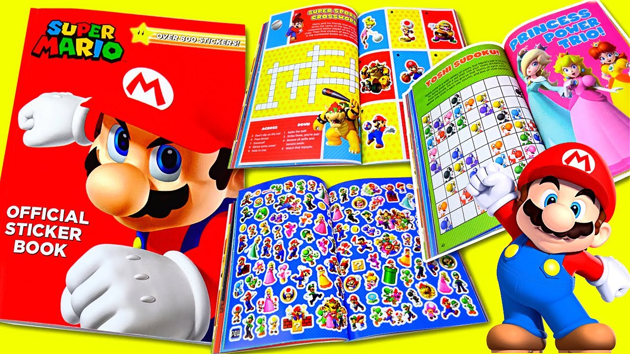 Super Mario Official Sticker Book with Games, over 800 Stickers, Coloring!