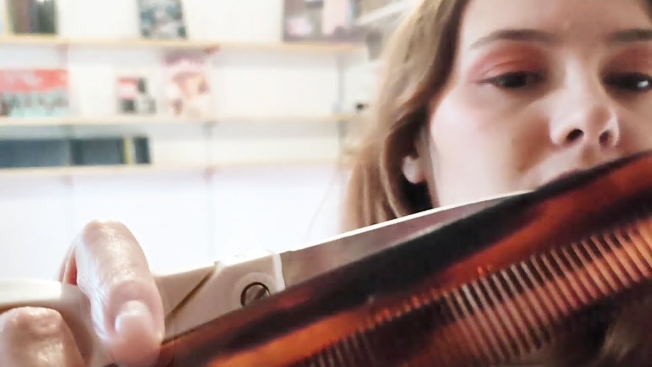 ASMR My first haircut (I tried my best) !