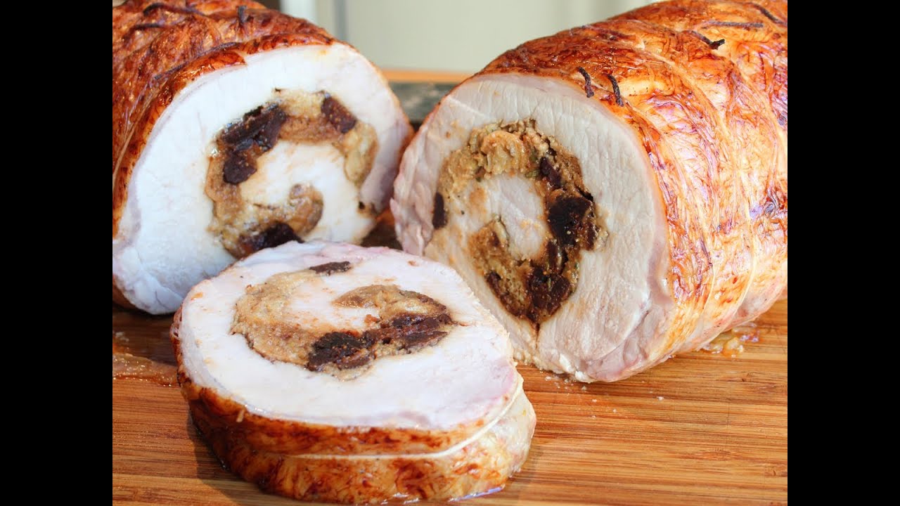 How to Stuff a Pork Loin - Rolled Stuffed Pork Loin Roast Wrapped in Caul Fat