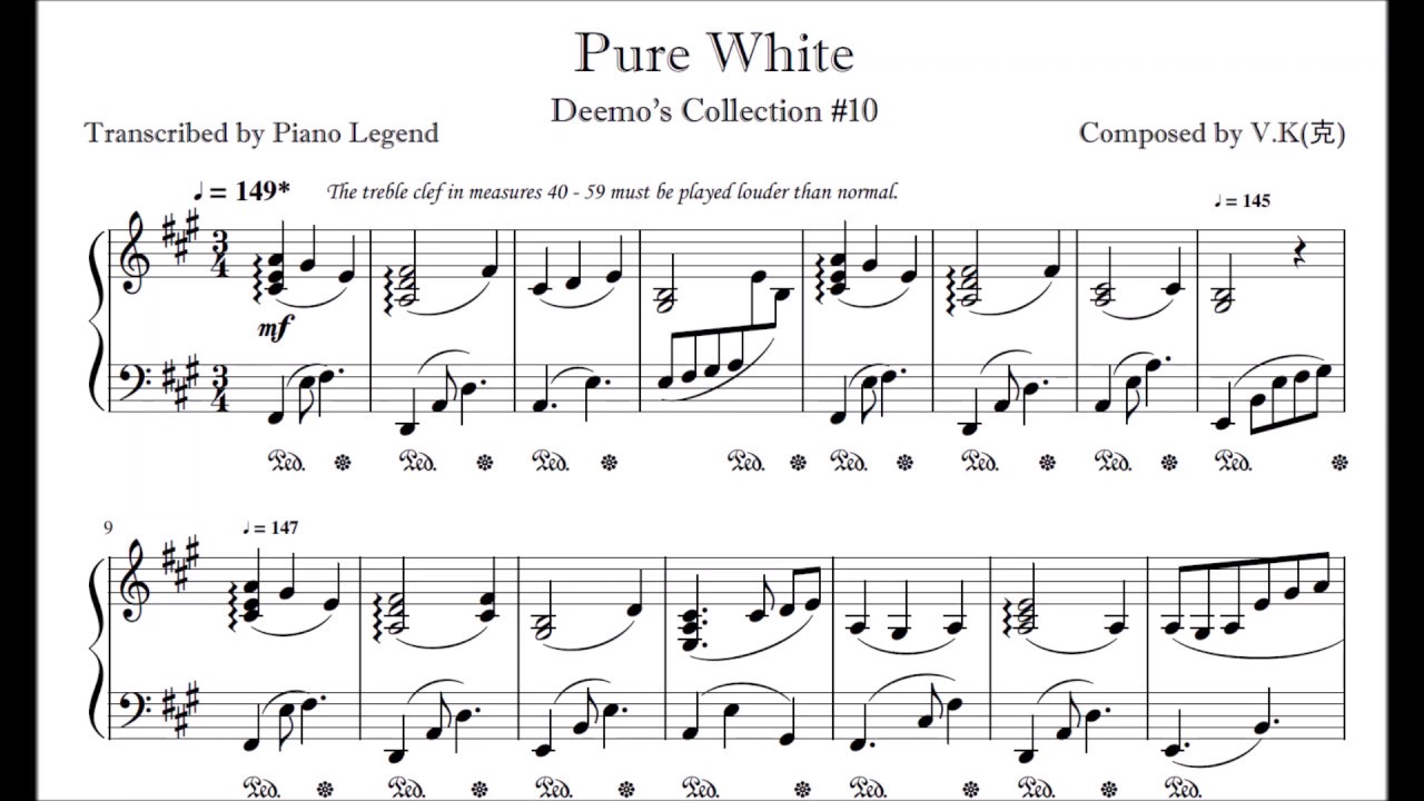 Deemo: Pure White - Detailed Piano Version