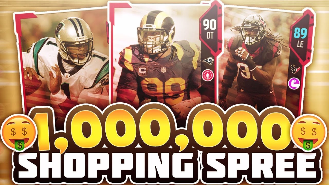 1 MILLION COIN SHOPPING SPREE! BUYING INSANE PLAYERS! MADDEN 18 ULTIMATE TEAM