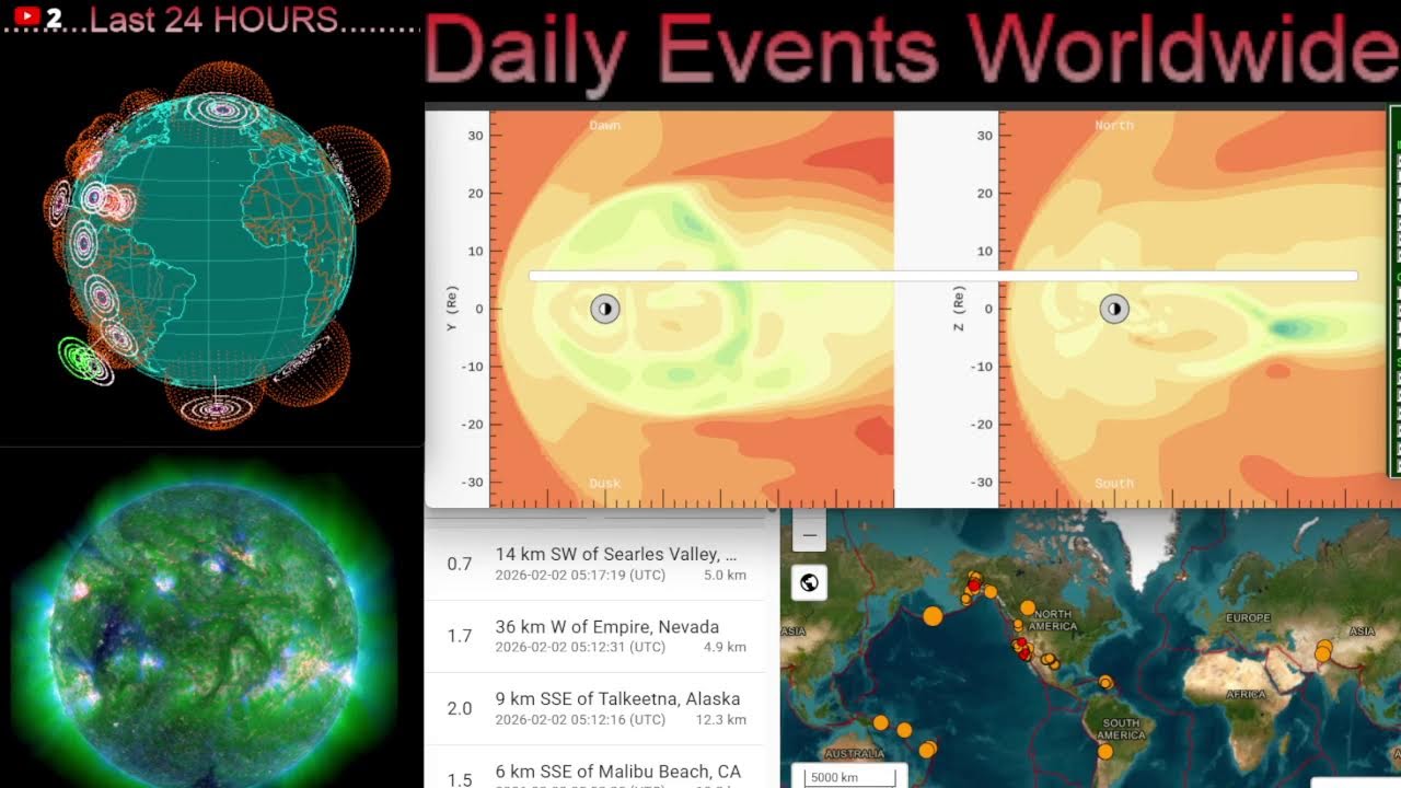Earthquakes LIVE, Volcanoes, Space Weather, Disaster Alerts