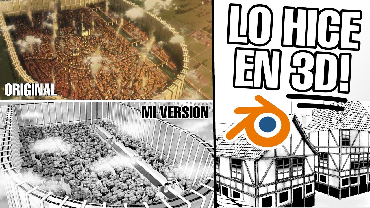 ASÍ RECREÉ este panel de Attack on Titan en 3D con BLENDER!