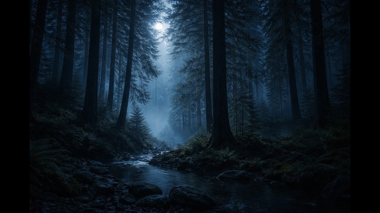 Deep Sleep in a Peaceful Night Forest 🌙 Calming Music for Relaxation (1 Hour)