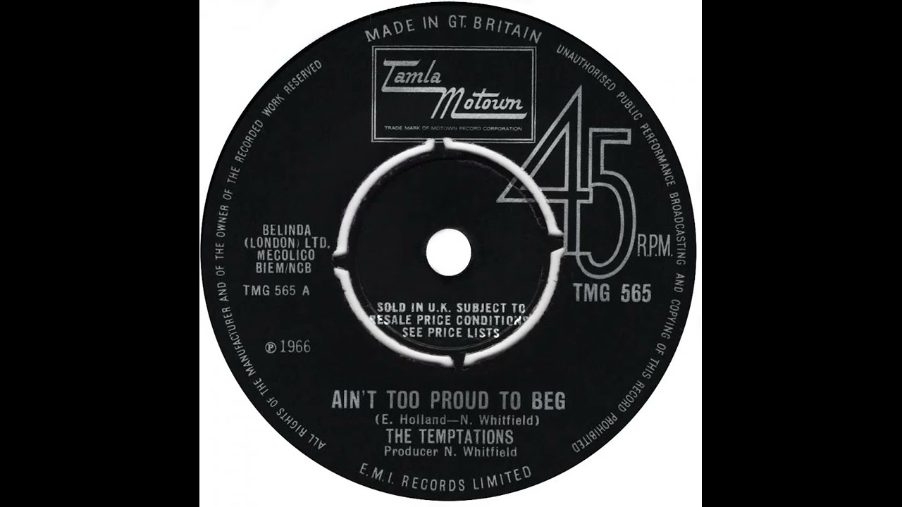 UK New Entry 1966 (221) The Temptations - Ain't Too Proud To Beg