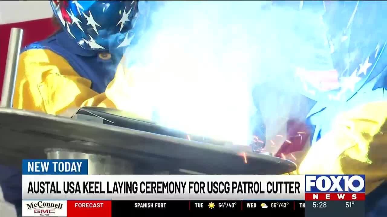 Austal USA holds keel laying ceremony for first US Coast Guard cutter