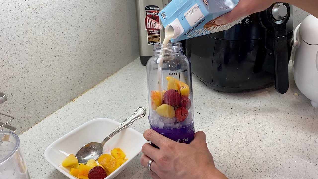 PopBabies Personal Blender, FULL SMOOTHIE BLEND with ICE!! B099SD6X4J FULL DEMOSTRATION!  It WORKS!