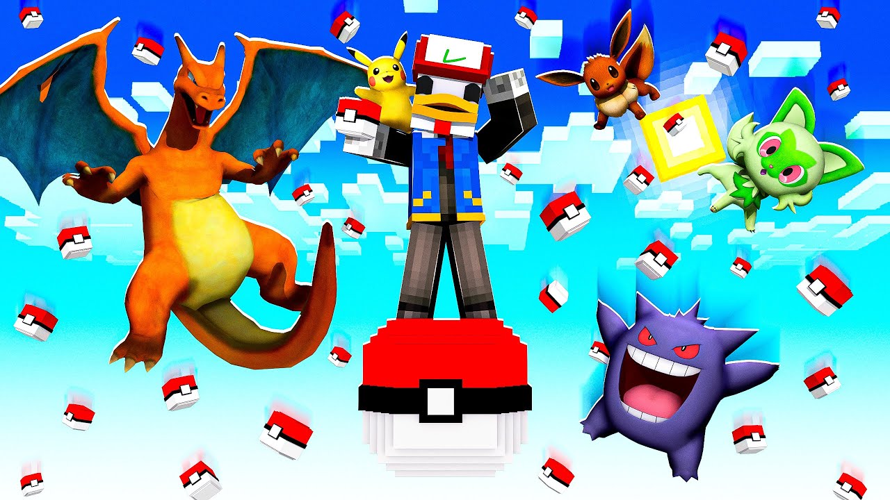 SOPRAVVIVO SOPRA UN SOLO BLOCCO DI POKEMON - MINECRAFT ITA