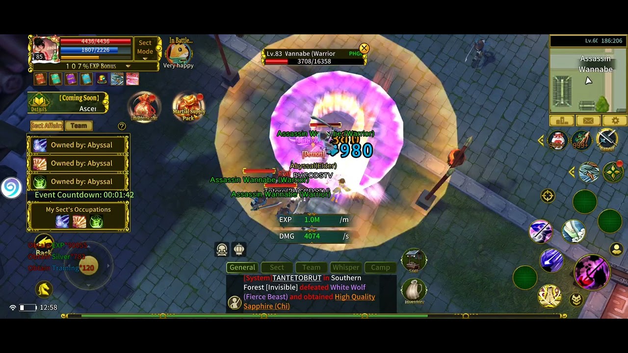 1M XP/min   in SEC Affairs lvl 60 Ruler of the land