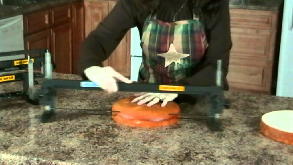 Agbay Double Blade Cake Leveler - leveling and torting