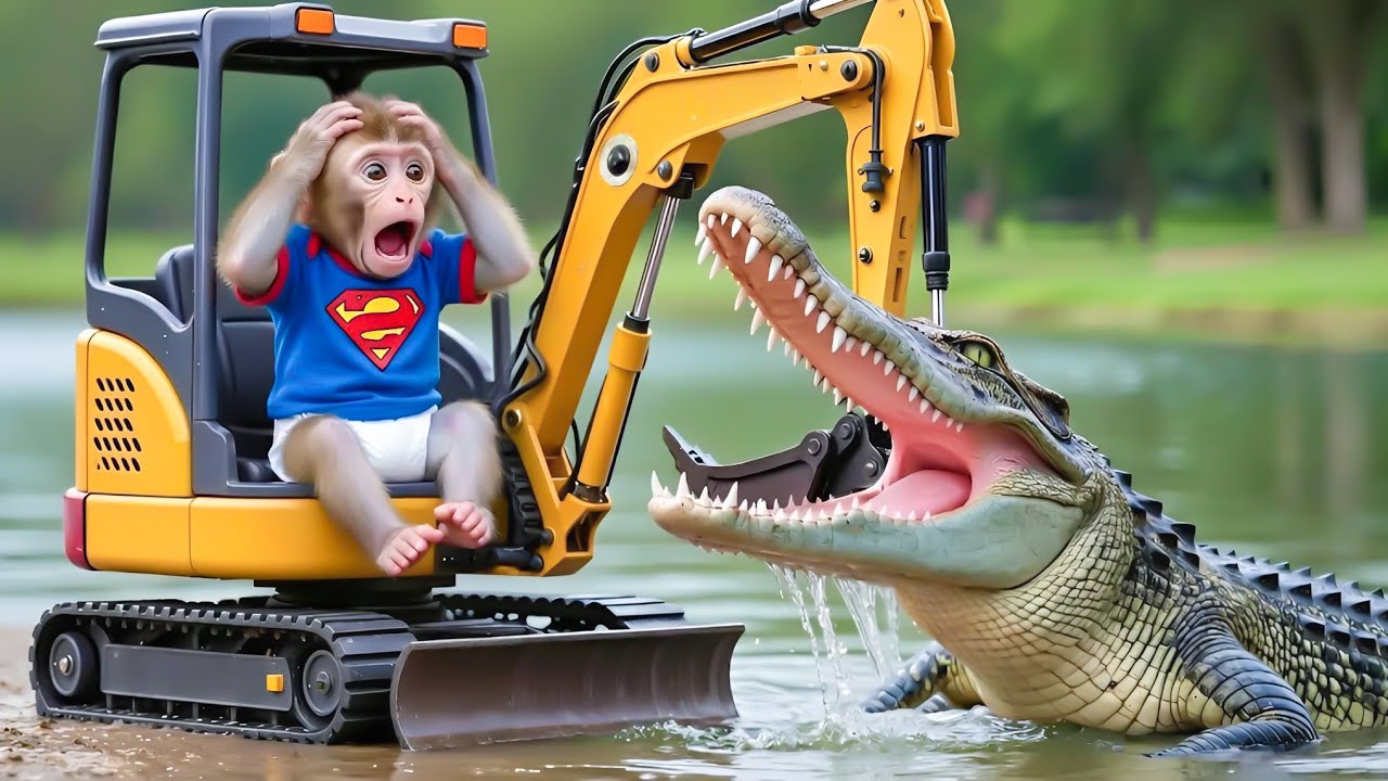 Monkey Farmer Digs a Water Channel… And Faces a Ferocious Crocodile! 🔥😱