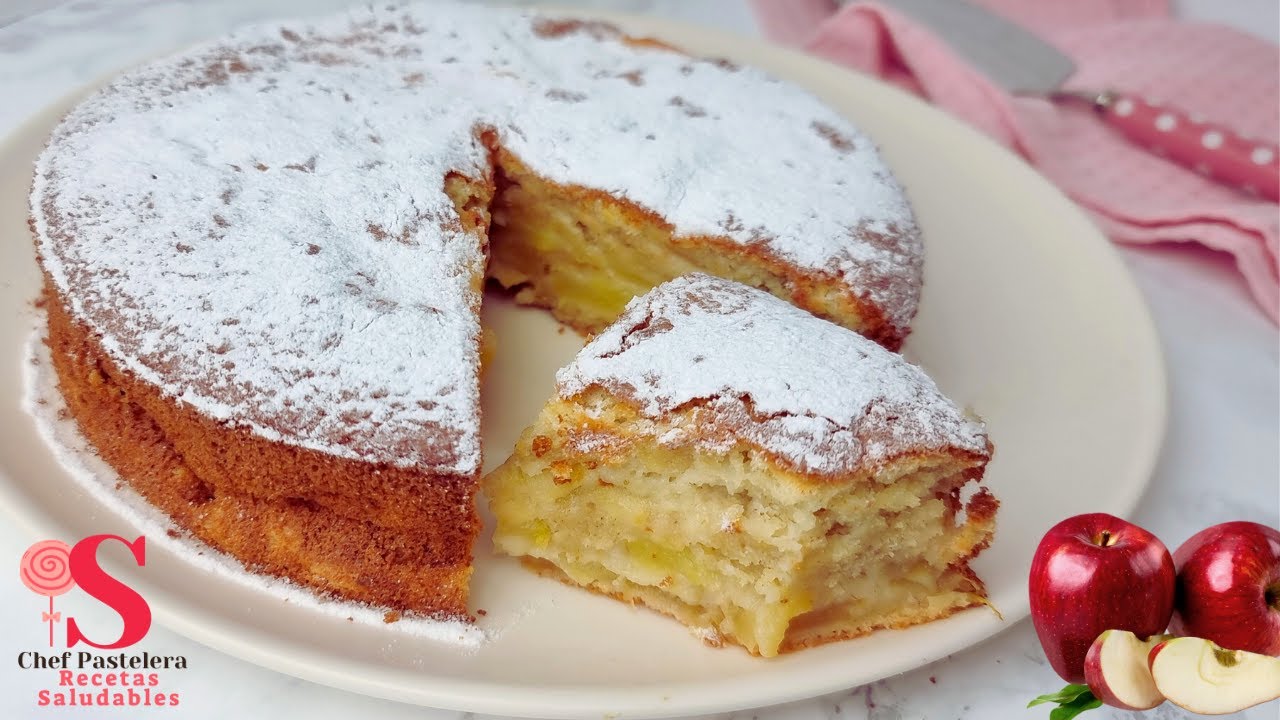 🍎🍰🍏Bizcocho de Manzanas Saludable y super Cremoso |Sandra ChefPastelera