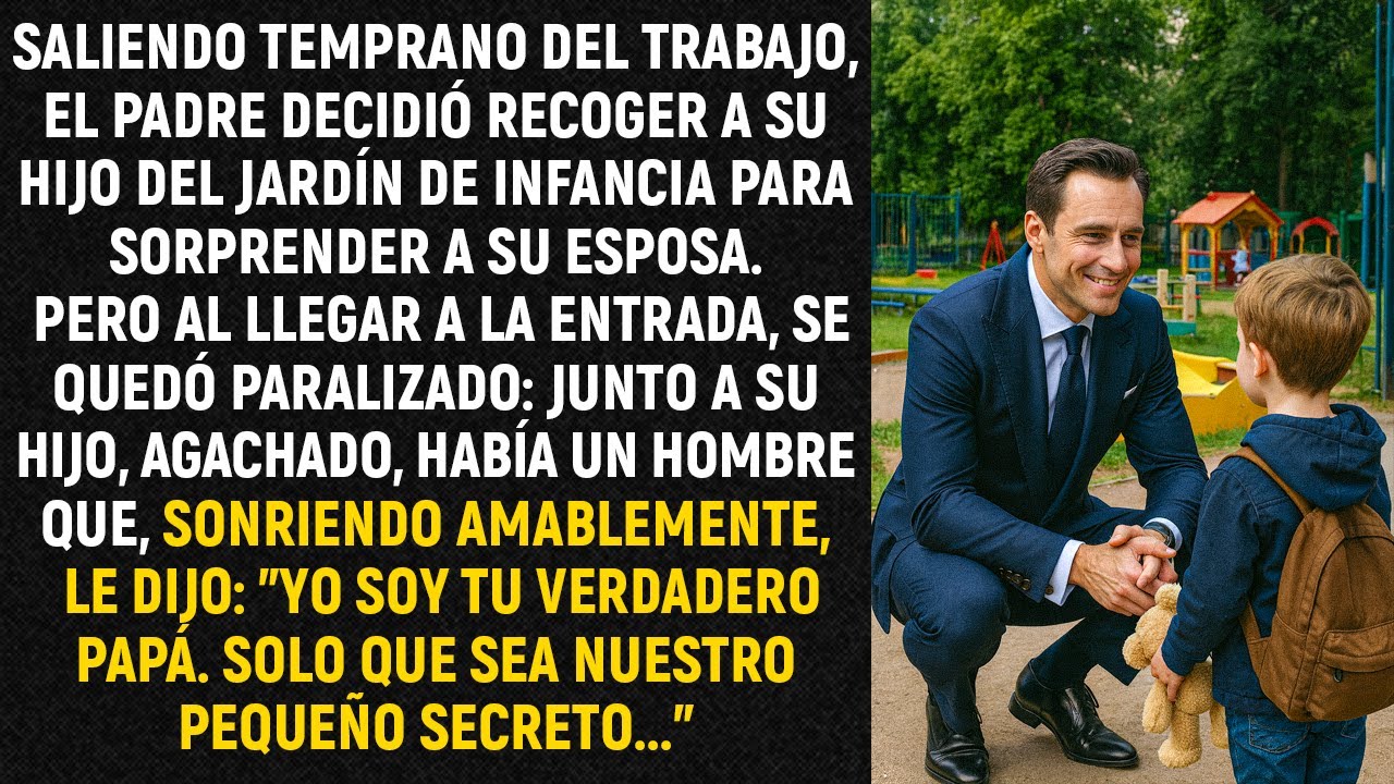 Saliendo temprano del trabajo, el padre decidió recoger a su hijo del jardín de infancia para...