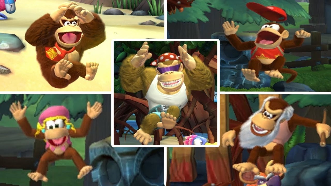 Donkey Kong Country: Tropical Freeze - All Characters Death Animations & Game Overs