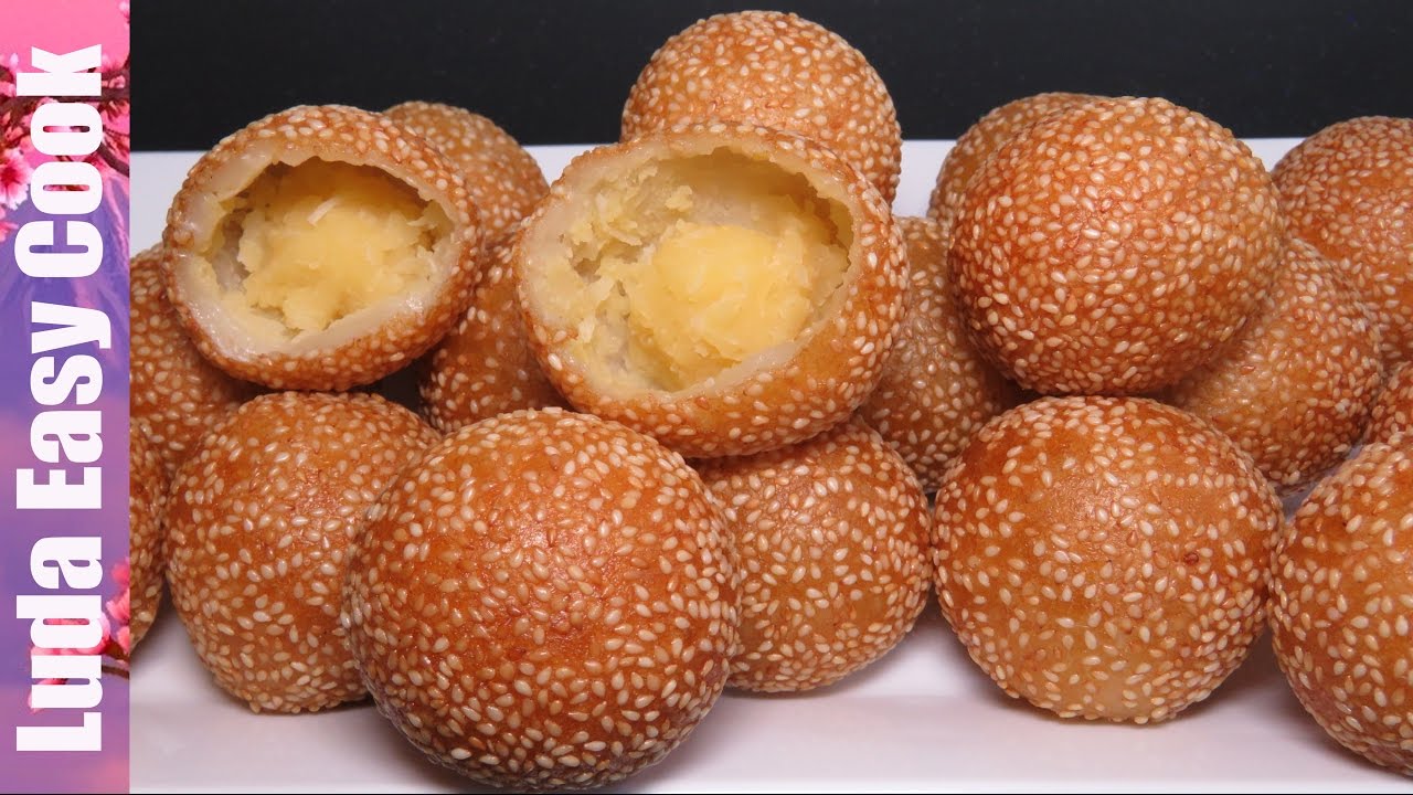 Новый Десерт СУПЕР ПОНЧИКИ китайская (вьетнамская) кухня  - Sesame Balls Recipe - B&aacute;nh R&aacute;n B&aacute;nh Cam