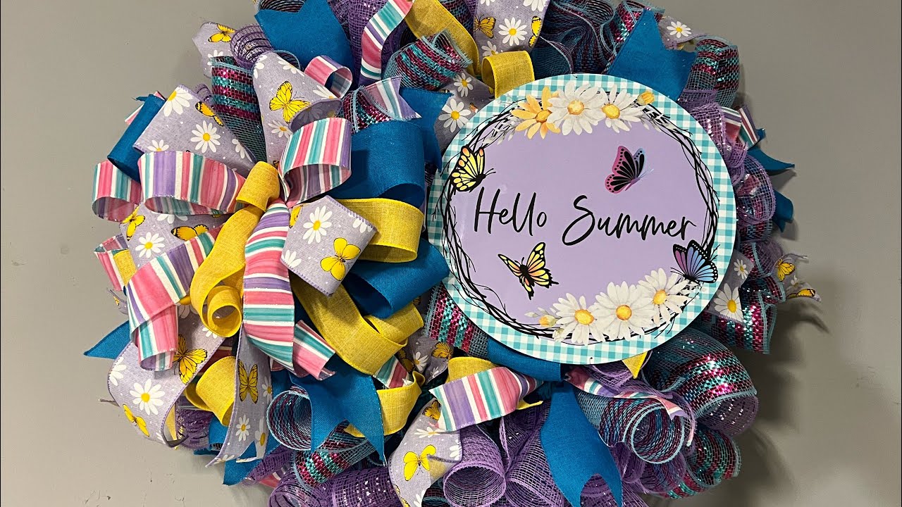 Hello Summer wreath Woodland ruffle and curl  | Hard Working Mom |How to| Wreath Kit