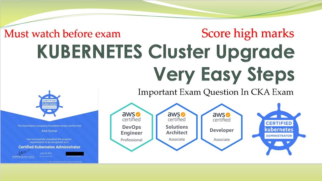 Kubernetes Course .. Cluster Upgrade (Master and Worker Node).. Must Watch .. Easy Steps - CKA Exam