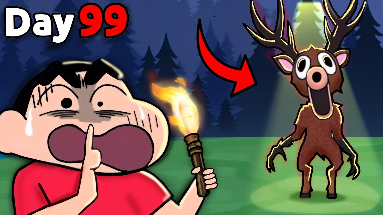 Shinchan Surviving 99 Days in the Forest! 😰