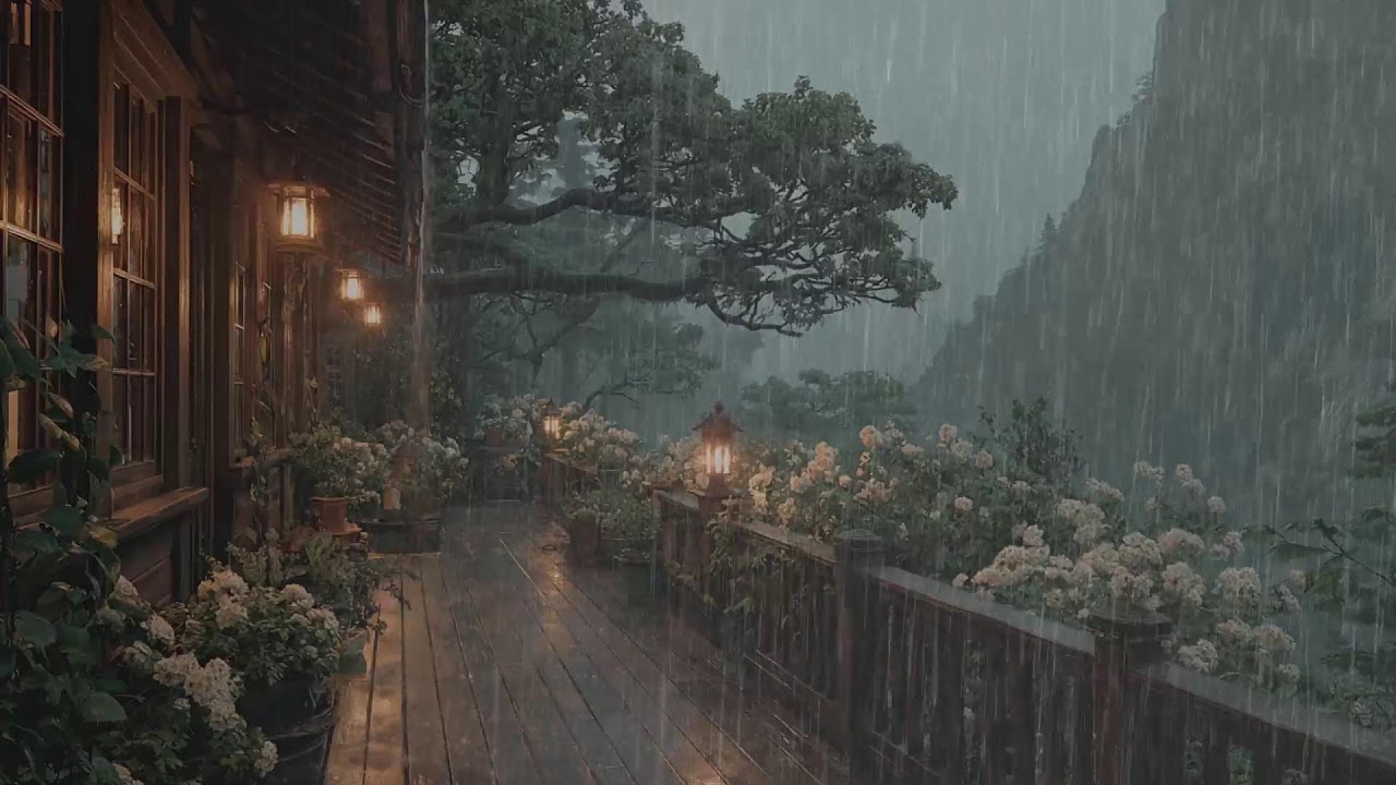 Успокаивающий дождь и далекий гром 🌧 Спокойные звуки для лучшего отдыха