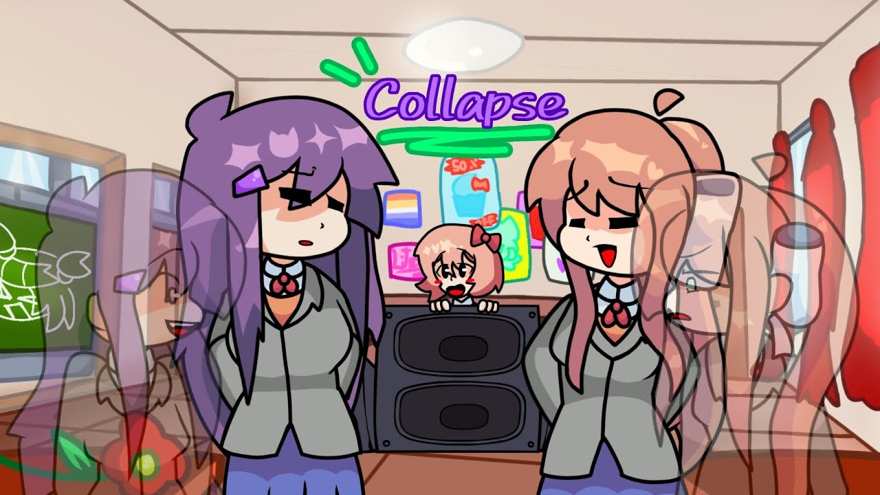 FNF / OBSESSION OR LOVE / collapse but Yuri and Monika sing it