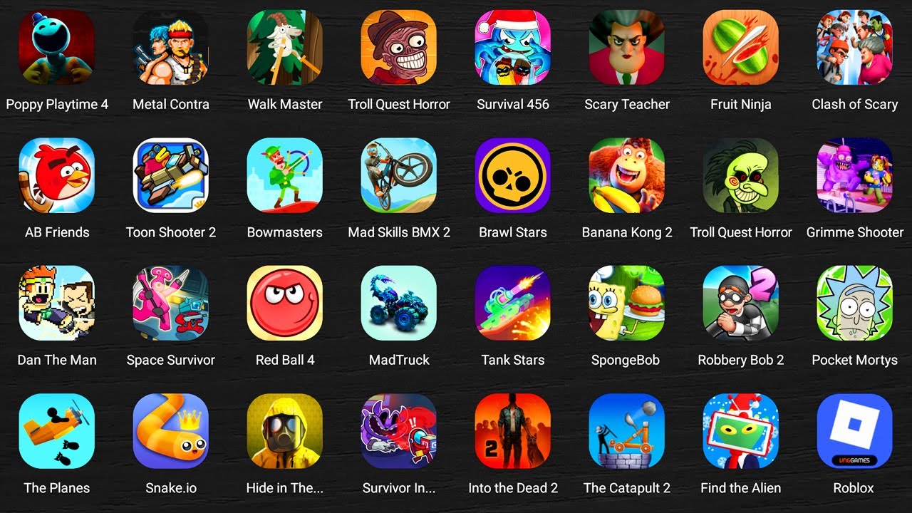 Roblox,Save The Fish,POCOYO PRISON,Poppy Playtime 4,Scary Teacher 3D,Squid Game 3,Red Ball 4....