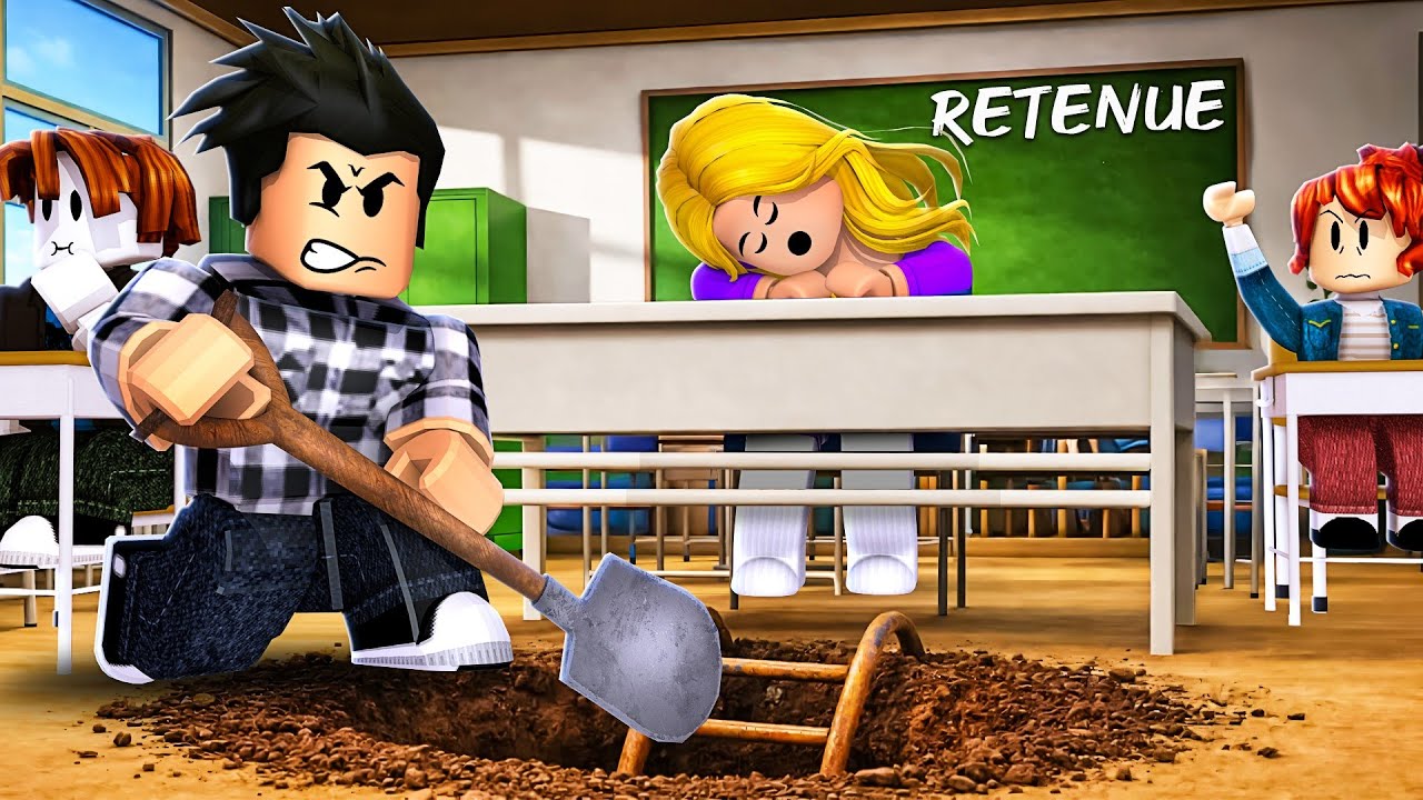 CREUSE UN TUNNEL À L’ÉCOLE POUR ÉCHAPPER À LA RETENUE (Roblox Dig Out of Detention)