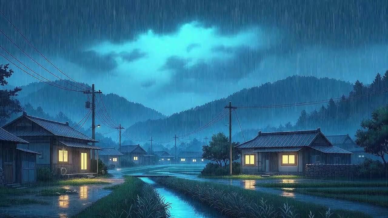 Rain Sounds and Lofi for Productivity in a Quiet Korean Night Ambience to Block Distractions 😌