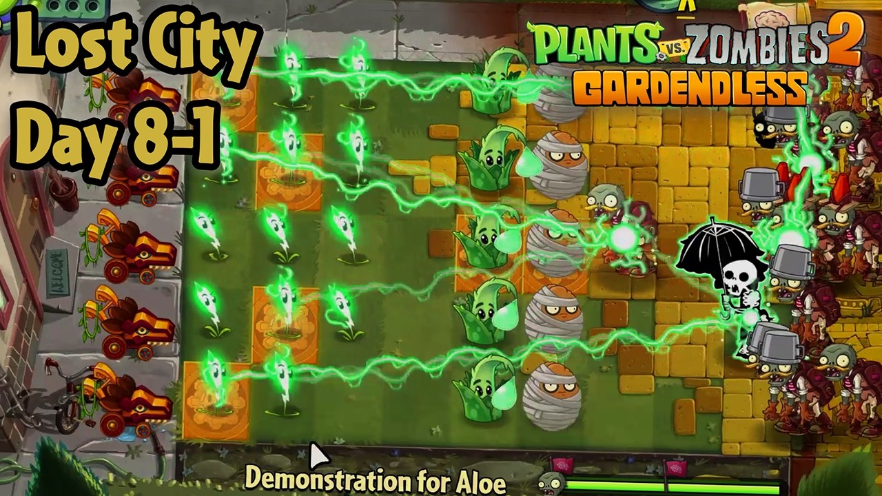 Lost City - Day 8-1 [PC] (Hardest difficulty) | Plants vs Zombies 2 Gardendless