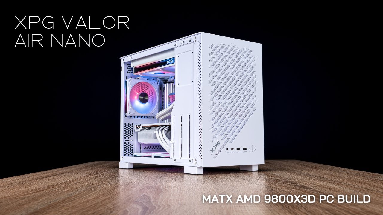 Compact All-AMD White PC &ndash; XPG Valor Air Nano mATX | RX9070XT & Ryzen 7 9800X3D | Non-Talk PC Build