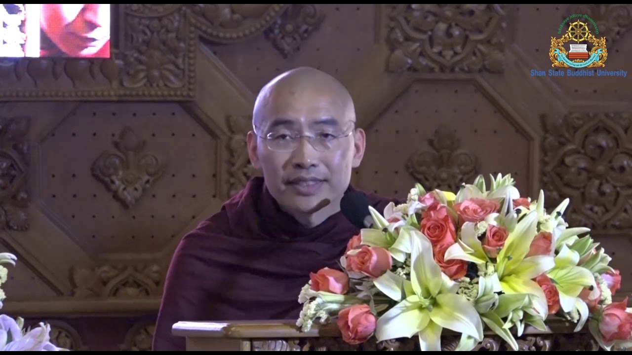Giving a speech at Sitagu International Buddhist Academy, Yangon