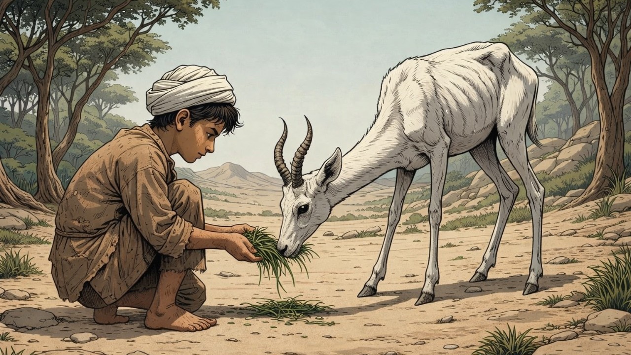 قصة الصبي الفقير الذي أنقذ غزالًا جائعًا في الغابة… وفعل شيئًا غير متوقع