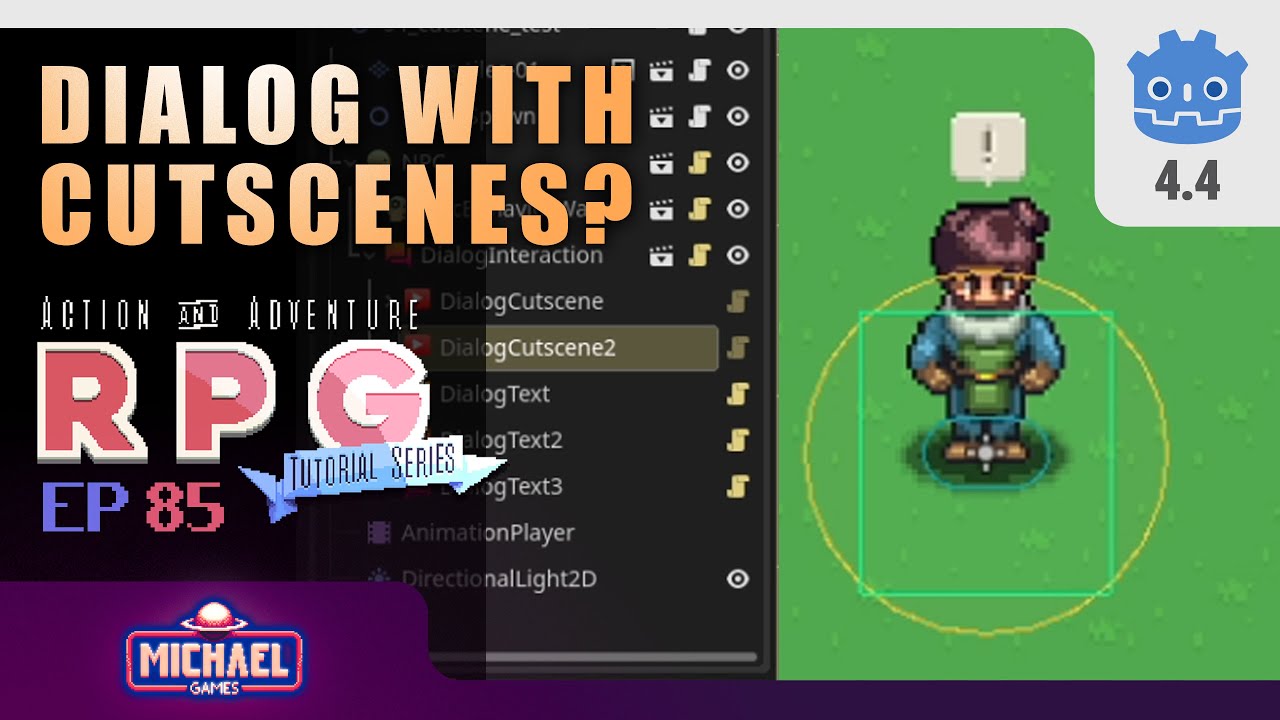 Dialog Cutscenes - 01 // E85 /// Make a 2D AARPG in Godot 4