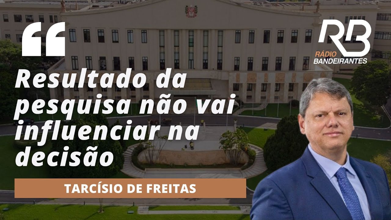 Tarcísio diz que não será candidato à Presidência | Jornal Gente