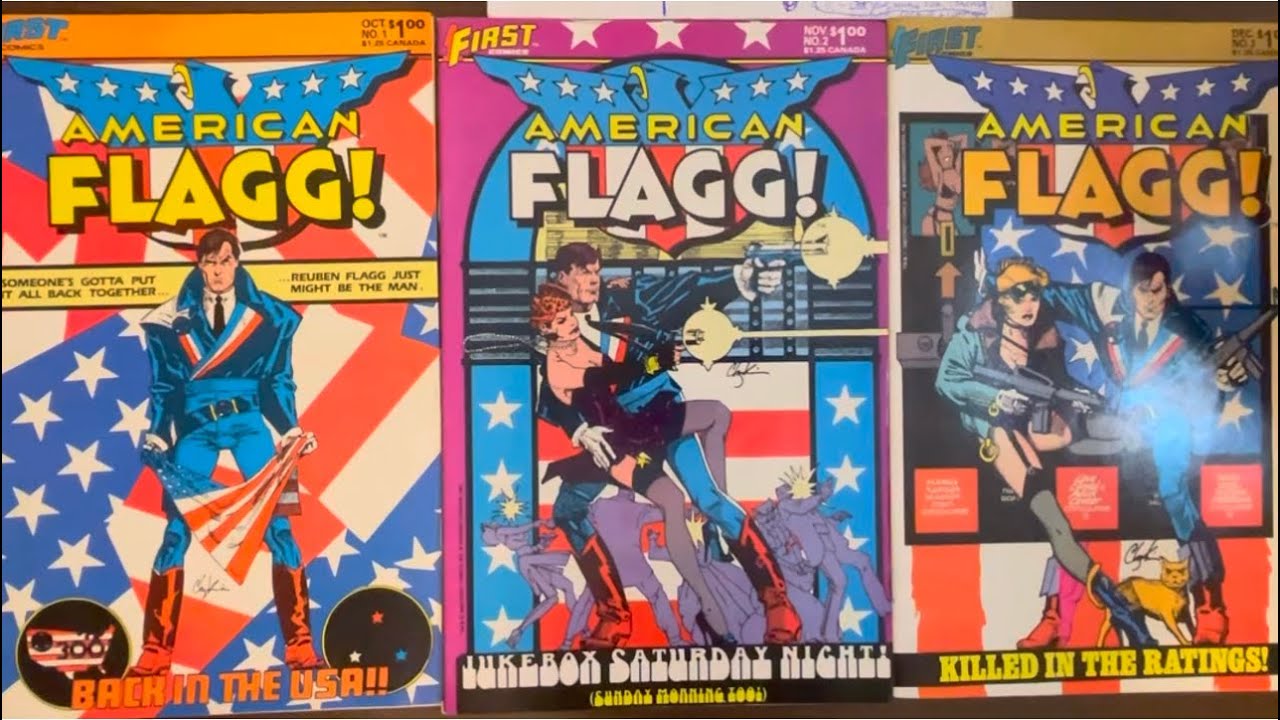American Flagg #1-3: Bruzenak on letters, Varley on colors, Chaykin on fire! True magnum opus shit!